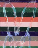 Hunt Slonem, Banded, oil and acrylic painting with diamond dust on panel