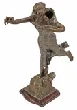 Julien Caussé, Woman with Flowers, Art Nouveau patinated spelter sculpture