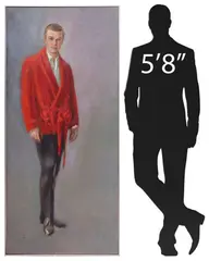 Charles Whitfield Richards, Full-Length Portrait of Thomas Schooler in a Red Jacket, oil on canvas