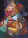Lorraine Hayes, by Lorraine Hayes (Texas, mixed media painting on paper mounted to canvas