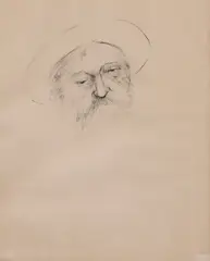 Aubrey Schwartz, Old Man in a Hat, etching on paper