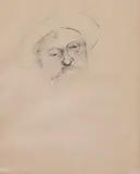 Aubrey Schwartz, Old Man in a Hat, etching on paper