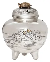 Ota Harukage, Ota Harukage (Shunkei) (active in Tokyo, Japanese silver (content unknown) and mixed metal koro censer or incense burner