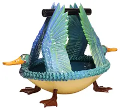 Bill Surworoff, Duck Bath Basket, Large studio glazed art pottery centerpiece sculpture