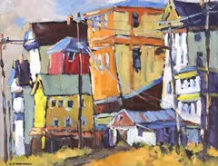 Joseph Nordmann, Silver Town Relics (Virginia City, NV), oil on Masonite