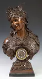 Arthur Waagen, Time is Money, Patinated metal figural mantel clock
