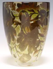 Jonathan Harris, Autumn, Contemporary studio cameo art glass "Autumn" vase