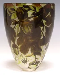 Jonathan Harris, Autumn, Contemporary studio cameo art glass "Autumn" vase