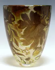 Jonathan Harris, Autumn, Contemporary studio cameo art glass "Autumn" vase