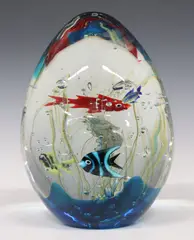 Elio Raffaeli, Elio Raffaeli (Italian, Large Murano art glass fish aquarium sculpture