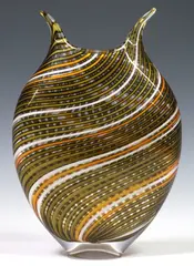 David Patchen, David Patchen (American, Contemporary studio art glass 'Foglio' vase