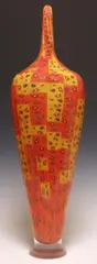 David Patchen, Flame Parabola, Contemporary studio art glass vase
