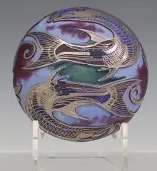 Jonathan Harris, Jonathan Harris, Ironbridge, England, 2005, silver cameo 'trial,', 2005, Contemporary studio art glass paperweight