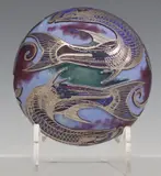 Jonathan Harris, Jonathan Harris, Ironbridge, England, 2005, silver cameo 'trial,', 2005, Contemporary studio art glass paperweight