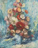 Kazimierz Rubolowski, Still Life with Vase of Flowers, oil on canvas