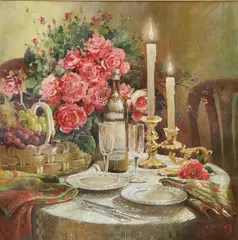 Still Life by Lidia Dinner, oil on canvas, offered Dec 2023