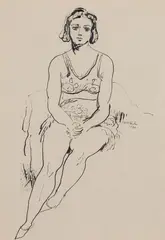 Walt Kuhn, Seated Figure, 1930, Ink on paper