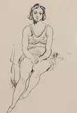 Walt Kuhn, Seated Figure, 1930, Ink on paper