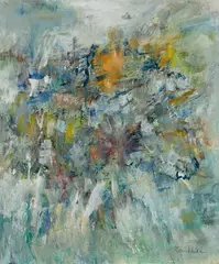 Frances Kornbluth, Sunrise in Fog, Acrylic on paper
