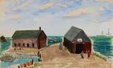 Antonio Mattei, Quiet Cove, 1948, Tempera on paper
