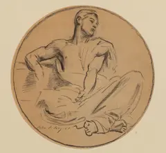 John Singer Sargent, Seated Draped Figure, Collotype