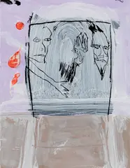 Harold Garde, 2 Figures, 1993, Acrylic on paper