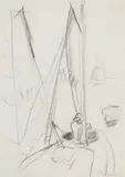 William Zorach, Sailboat, c. 1917, Pencil on paper