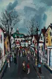Sol Wilson, Town Hall from Bradford Street, Provincetown, Mixed media on paper