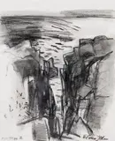 Elena Jahn, "Notch.2" Monhegan, Charcoal on paper
