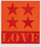 Robert Indiana, First Love, 1991, Aquatint in colors on wove paper