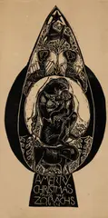 William Zorach, A Merry Christmas from the Zorachs, 1924, Woodblock print