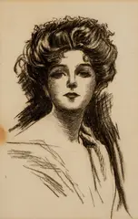 Gibson Girl by Charles Dana Gibson, Charcoal on paper, sold Apr 2026