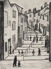 L. S. Lowry, Crowther Street, Stockport, Pencil on paper