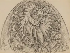 Design for Tympanum of the National Cathedral in Washington by Donald De Lue, D.C., 1941, Pencil on paper, sold Apr 2026