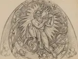 Donald De Lue, Design for Tympanum of the National Cathedral in Washington, D.C., 1941, Pencil on paper