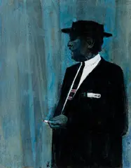John Louis Laurent, The 'Pres', Lester Young, 1989, Acrylic on board