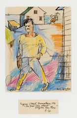 Carl Sprinchorn, "The Year When Almost Everyone Was There" Eugene O'Neill, Provincetown, 1916, Crayon on paper