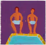 Ready to Jump by Katherine Bradford, 2023, Acrylic on paper, sold Aug 2025