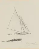 William Zorach, Sailboat, Pencil on paper