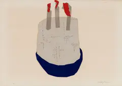 Dorothy Eisner, Birthday Cake, 1978, Paper collage