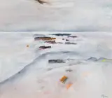 Reuben Tam, White Sea, Monhegan #5, 1977, Acrylic on paper