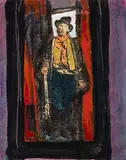 John Louis Laurent, William Bonie (Billy the Kid), 1995, Acrylic and collage on board