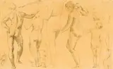 Figures by Henri Fantin-Latour, Black chalk on paper, sold Mar 2025