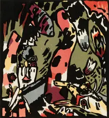 Wassily Kandinsky, The Archer, Color woodcut