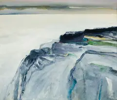Reuben Tam, Headland - Dark Strata, Monhegan, Acrylic on paper