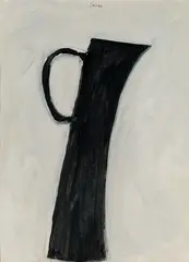 Harold Garde, Black Pitcher, Acrylic on paper