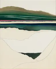 First Snow by George F Kunkel, Acrylic and paper collage, sold Mar 2025
