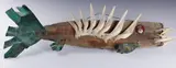 Alex Minewski, Fish Assemblage, Patinated copper, driftwood, glass and bone