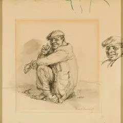 Isabel Bishop, Union Square Study, Pen and ink on paper