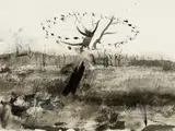 William Thon, Round Tree, Ink on paper